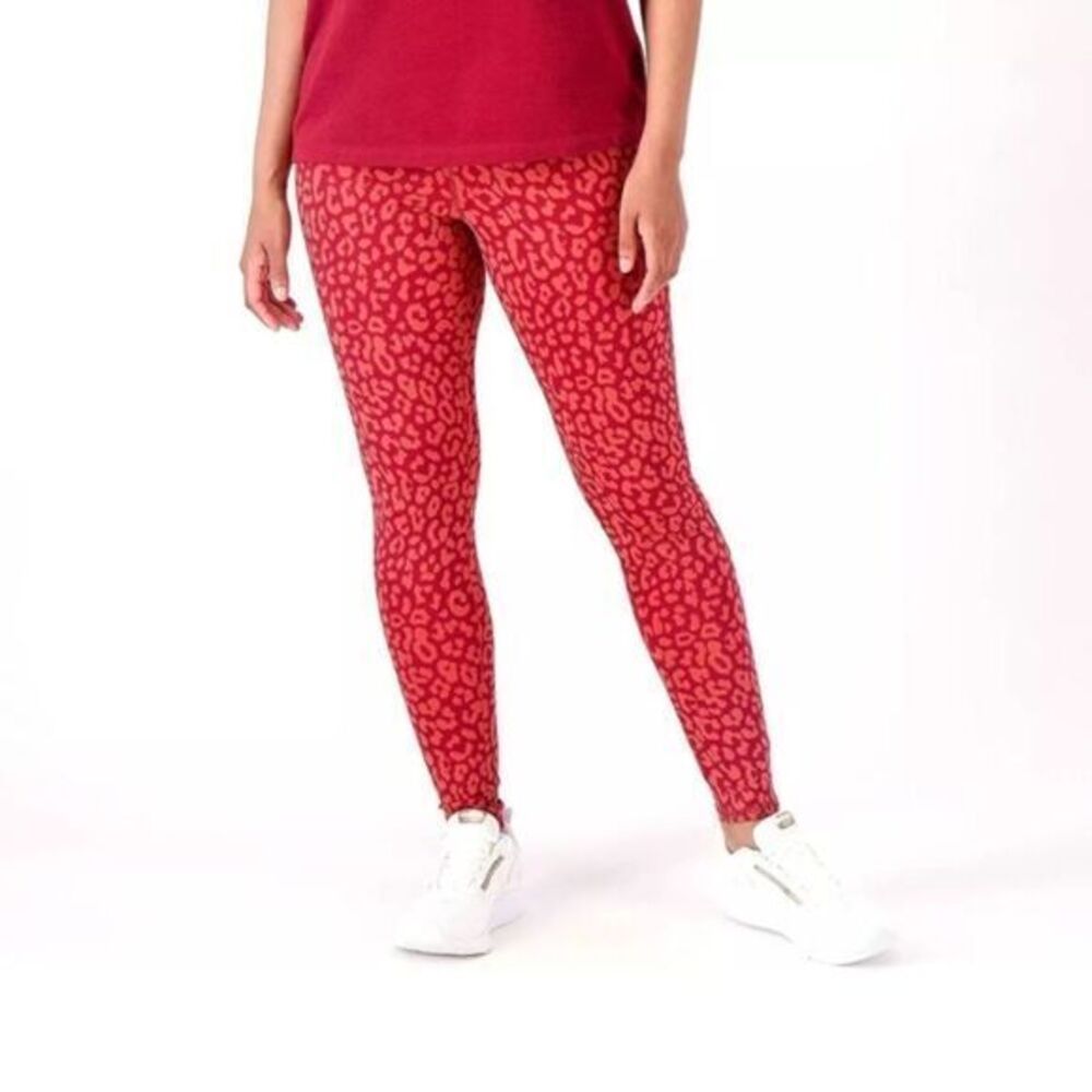 Sport Savvy Printed Ankle Length Legging- Burgundy Animal sz M NWOT # C905